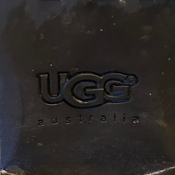 UGG, BROWN LEATHER & LAMBS WOOL SUEDE BOOTS SIZE 8 - Picture 5 of 6